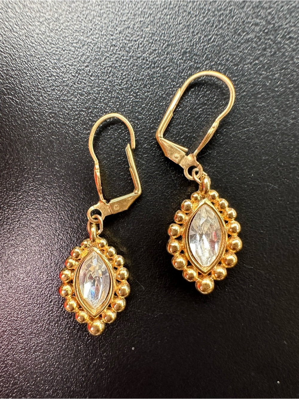 Vintage Trifari gold-toned dangle earrings